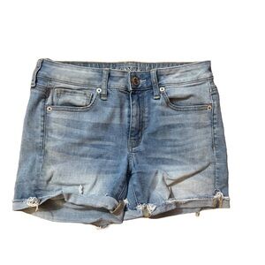 American Eagle Outfitters Blue Jean Shorts Distressed Style